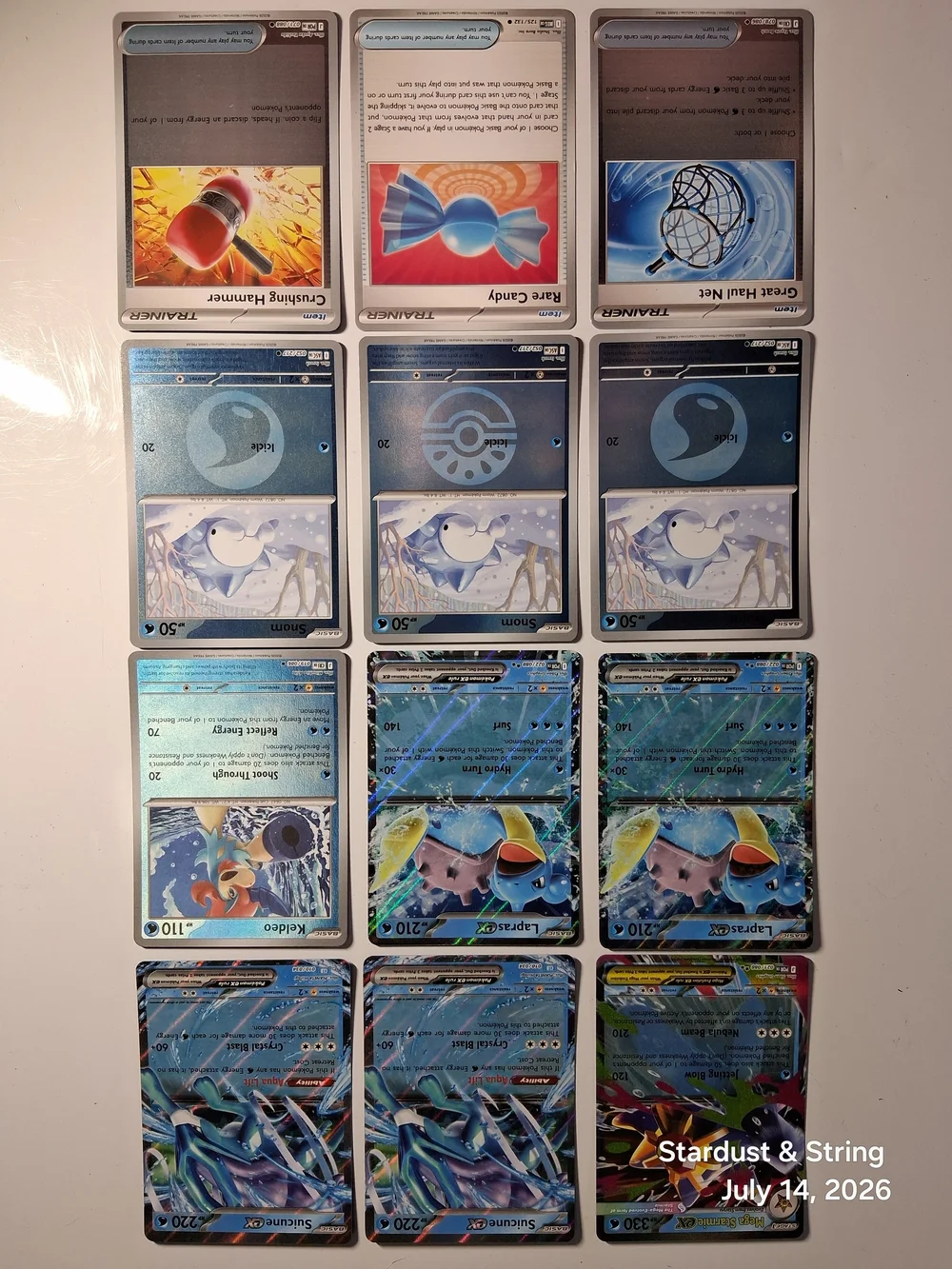 Pokemon Water Deck Core Max Rarity Aurorus Playset Lapras Suicune ex Lot